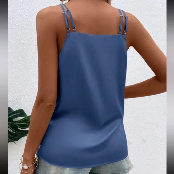 Luxe Satin Cami Top Blouse Shirt - Picture 11 of 16